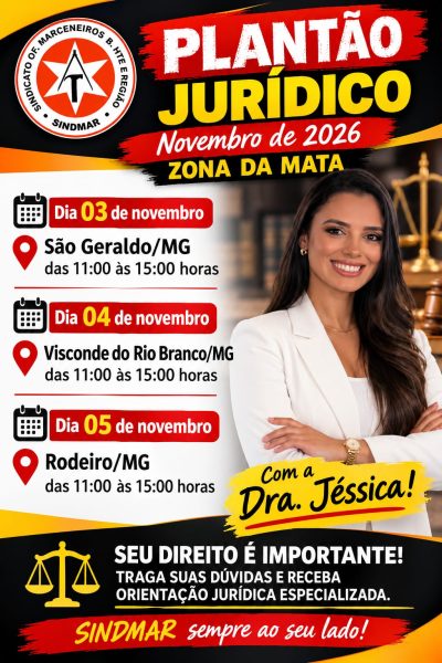 Plantão Jurídico - Zona da Mata MG - Novembro 2026